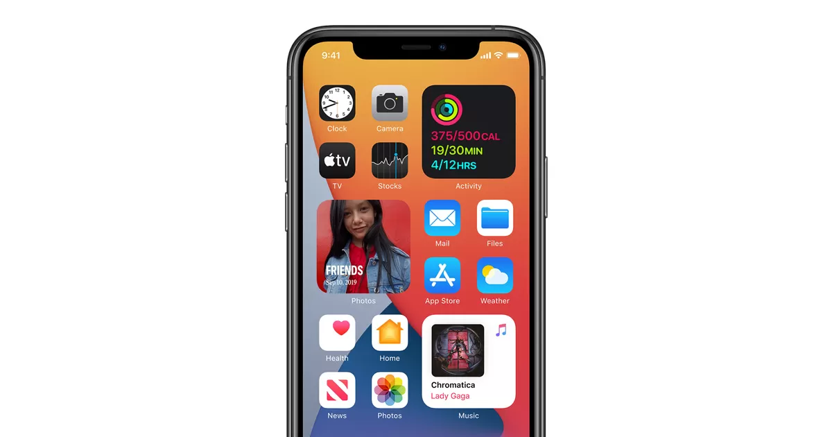 iphone with ios 14 home page